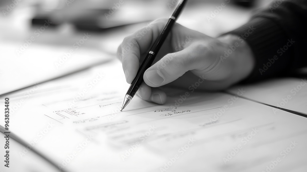 Hand Signing a Document with Pen Hand Signing a Document with Pen