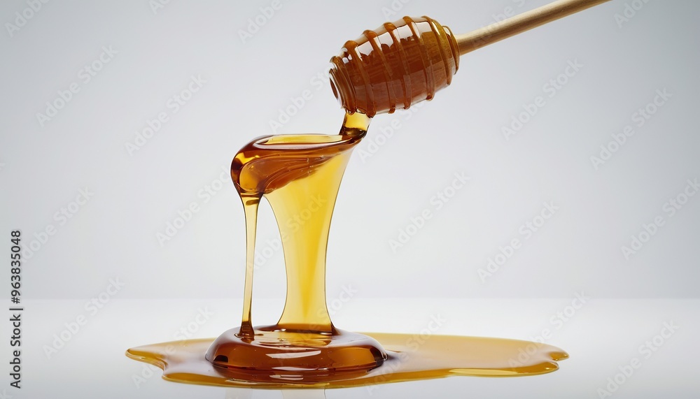 Honey dripping with dipper isolated on white 9 Honey dripping with dipper isolated on white 9