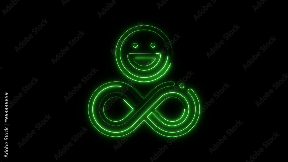 Glowing neon line Inclusive icon isolated on black background. HD Video motion graphic animation Glowing neon line Inclusive icon isolated on black background. HD Video motion graphic animation