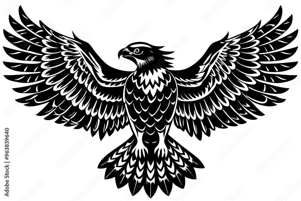 Fototapeta premium osprey bird vector silhouette, hawk osprey bird vector, osprey silhouette