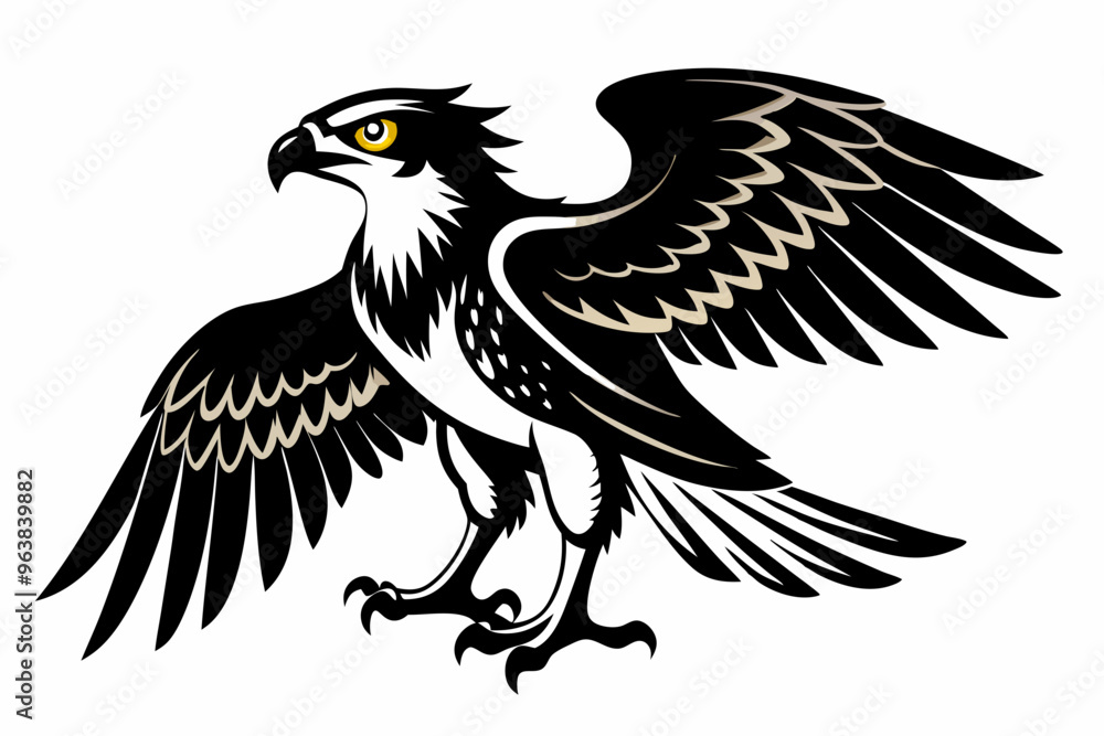 Obraz premium osprey bird, osprey silhouette vector, hawk osprey bird vector illustration