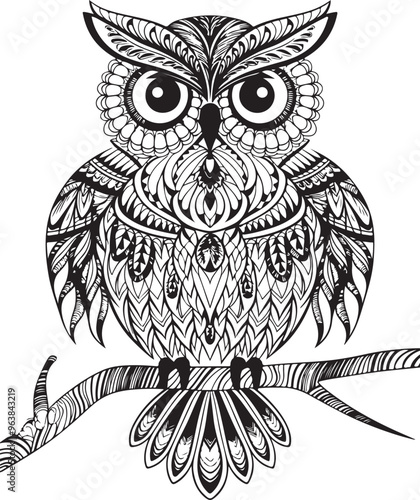 mandala owl ornament illustration design