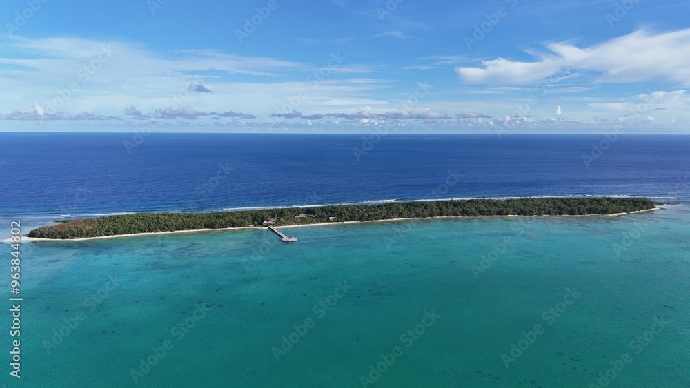 Aerial shot of entire Cocos island in Guam Aerial shot of entire Cocos island in Guam