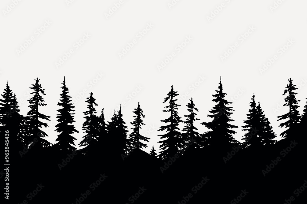 Fototapeta premium rawpixel_office_36_high_pines_in_fir_trees_forest_silhouette_il_ab72ea04-5065-4b05-8c7e-0366d7f88525