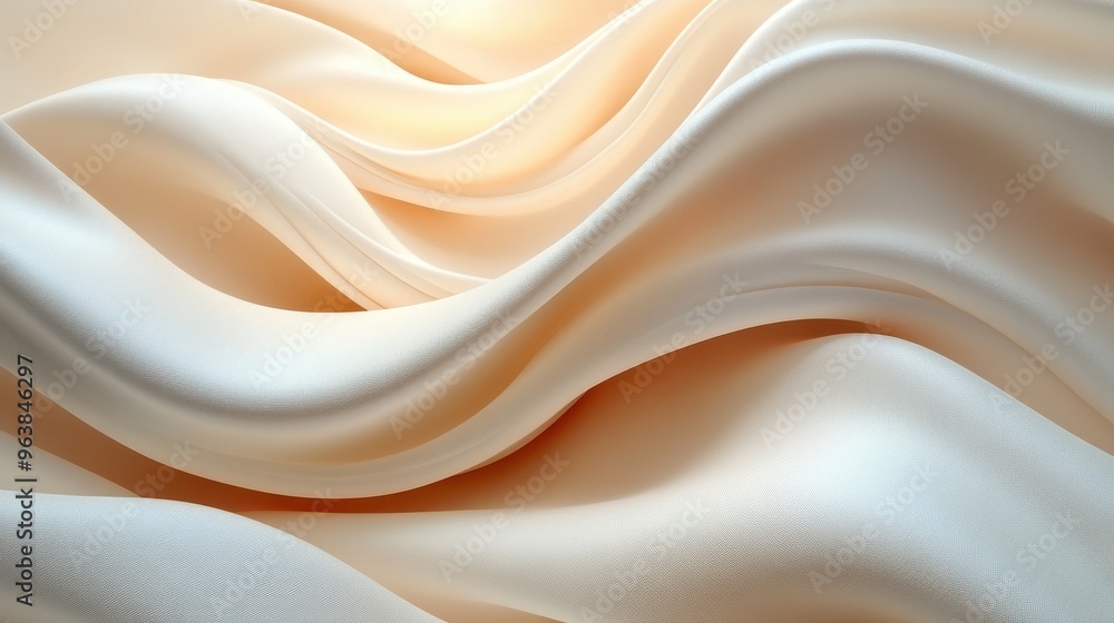 Obraz premium 3d abstract beige backgroun3d with folde3d ribbon or fallen paper scroll