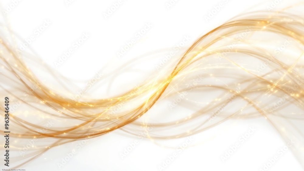 Modern 3D White Abstract background with Wavy Golden Lines Modern 3D White Abstract background with Wavy Golden Lines