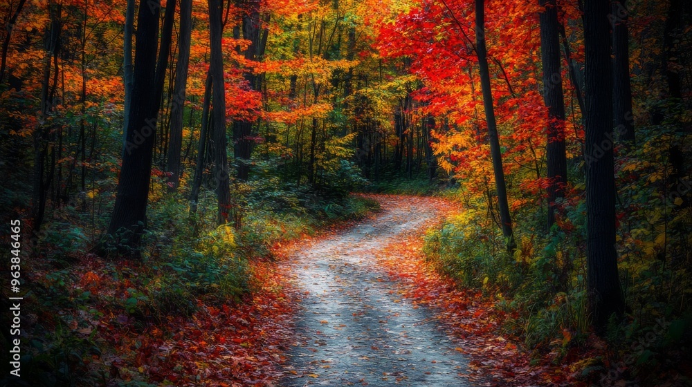 A Winding Path Through an Autumn Forest A Winding Path Through an Autumn Forest