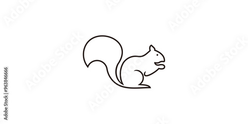 squirrel animal line art ,vector