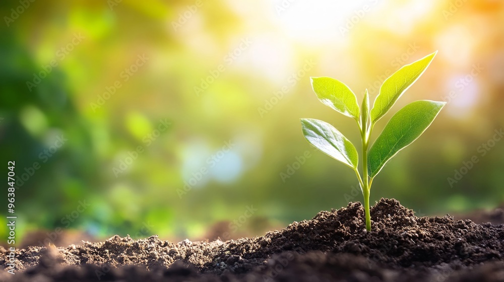 Young plant sprouting from the soil Young plant sprouting from the soil