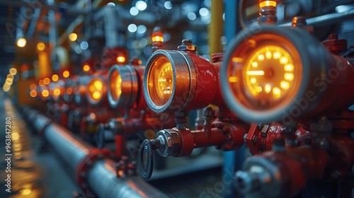gas metering station background, dramatic lighting