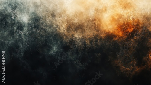 Wallpaper Mural A blurry image of a dark sky with a bright orange and yellow streak. The image has a mood of chaos and confusion Torontodigital.ca