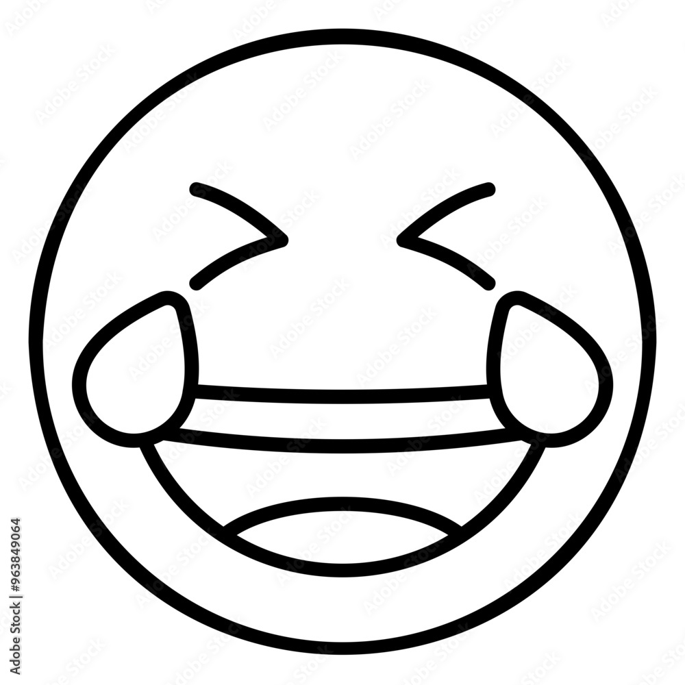 Laughing emoji icon for happy expression Laughing emoji icon for happy expression