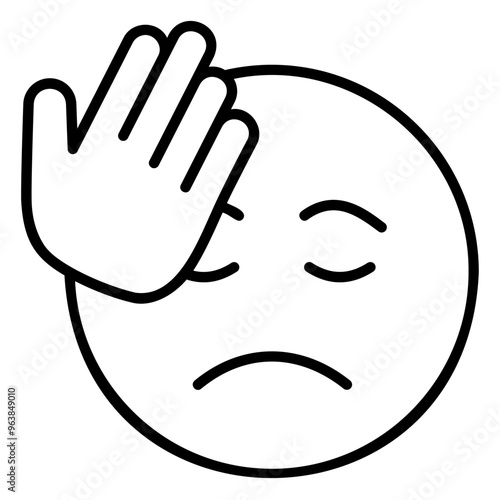 Foolish facepalm icon for regretful expression