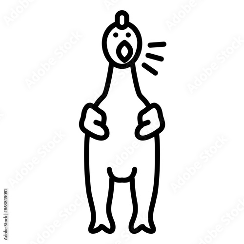Rubber chicken icon that can make a sound when pressed for toys and pranks