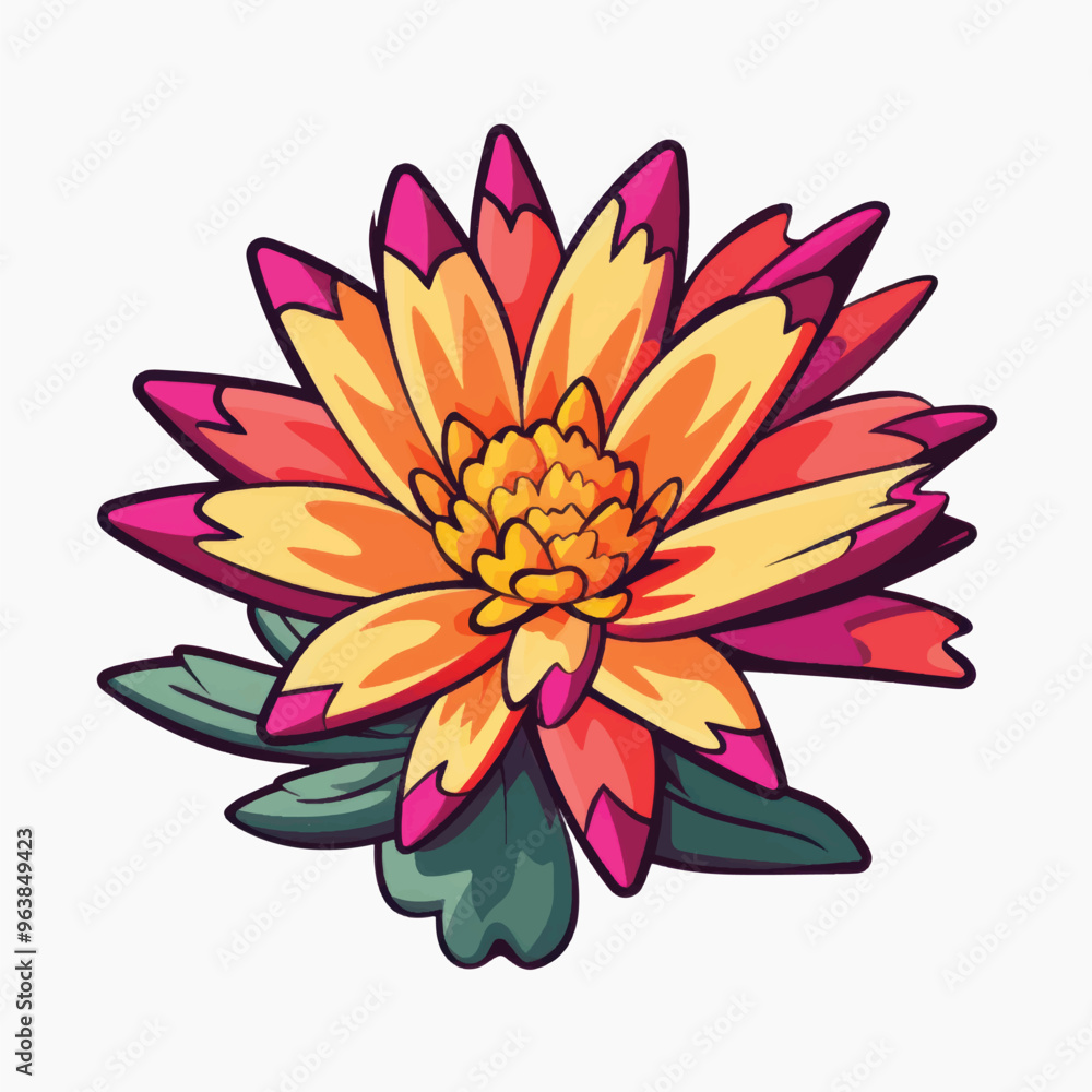 Fototapeta premium Vibrant colorful flower illustration