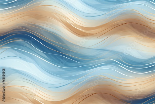 blue and brown watercolor wavy lines background wallpaper