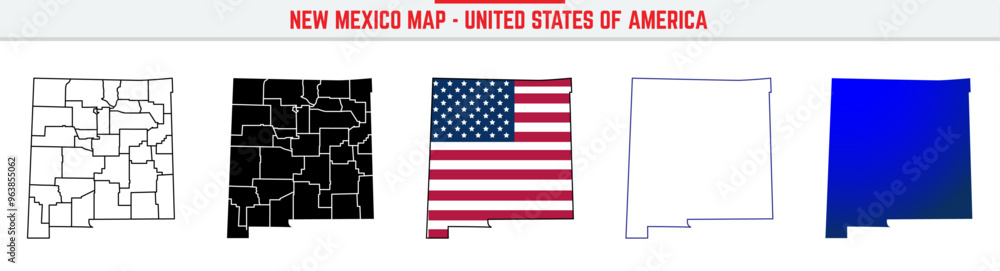 New Mexico Map with editable stroke icon. New Mexico USA State thin line icon, New Mexico map vector illustration, New Mexico, NM silhouette vector map New Mexico Map with editable stroke icon. New Mexico USA State thin line icon, New Mexico map vector illustration, New Mexico, NM silhouette vector map