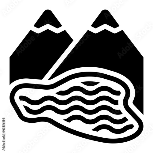 crater lake, volcanic lake, volcanic, lake, natural, scenery, geography solid or glyph icon