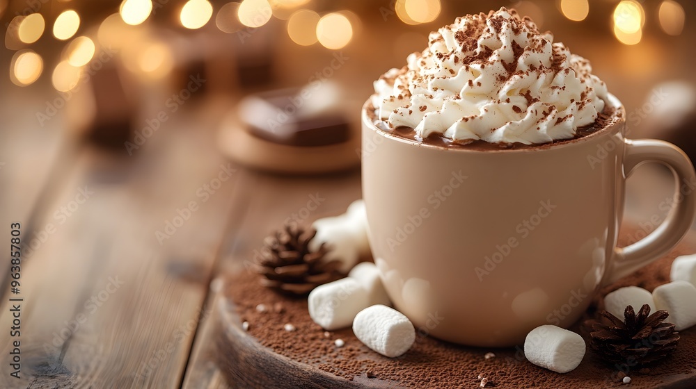 Cozy Chocolate Delight with Whipped Cream and Marshmallows Cozy Chocolate Delight with Whipped Cream and Marshmallows