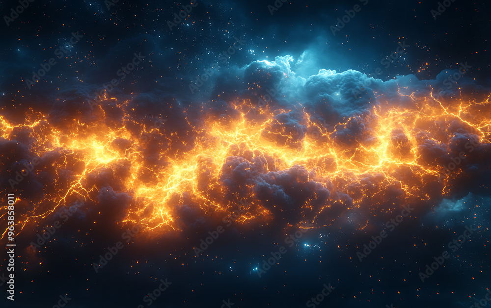 Vibrant Lightning Strike: 3D Rendering Element Vibrant Lightning Strike: 3D Rendering Element
