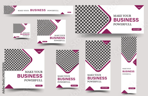 Web banner design template Set, Modern multicolor cover header background for website design ,Branding and marketing agency web set banner design for social media posts, 