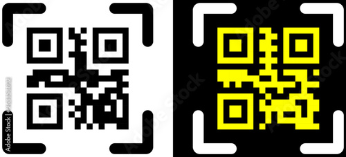 Fake QR code scan me vector illustration.