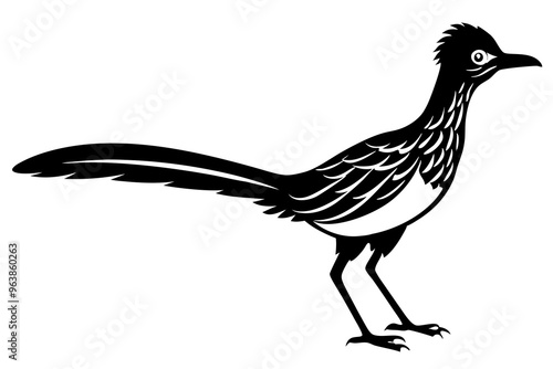 
Road runner bird icon, roadrunner silhouette, vector illustration