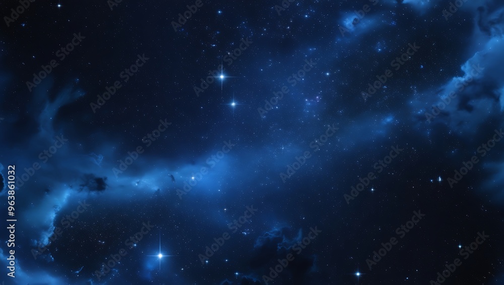 Fototapeta premium Night Sky Filled with Stars, Nebula, and Galaxies, Depicting the Vast Universe