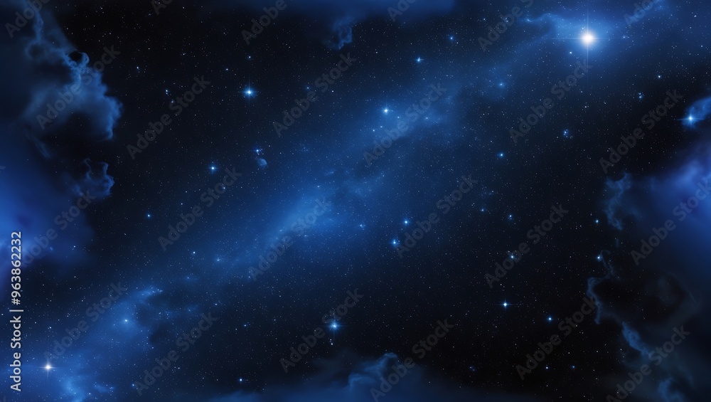Night Sky Filled with Stars, Nebula, and Galaxies, Depicting the Vast Universe Night Sky Filled with Stars, Nebula, and Galaxies, Depicting the Vast Universe