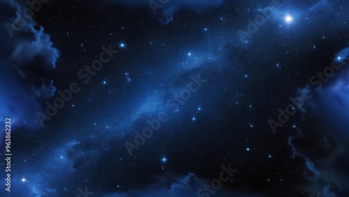 Night Sky Filled with Stars, Nebula, and Galaxies, Depicting the Vast Universe