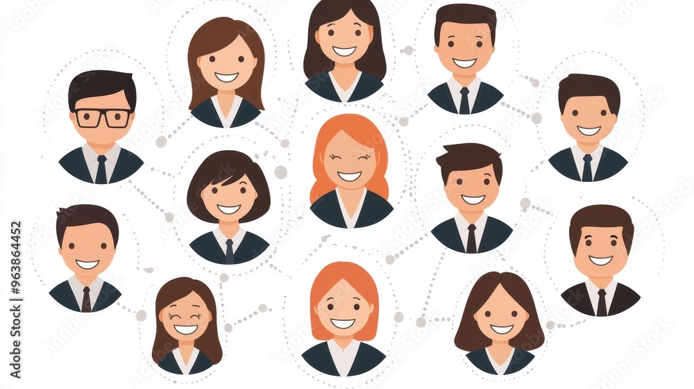 Business People Network Illustration Connecting People Professional Team Collaboration Communication Teamwork Business People Network Illustration Connecting People Professional Team Collaboration Communication Teamwork