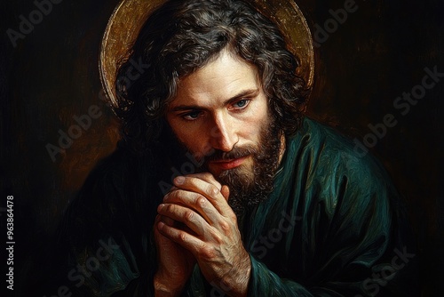 Honoring St. Joseph's Day: portrayal of Joseph, father of Jesus Christ, emphasizing his significance, reverence as key figure in Christian faith, familial devotion.