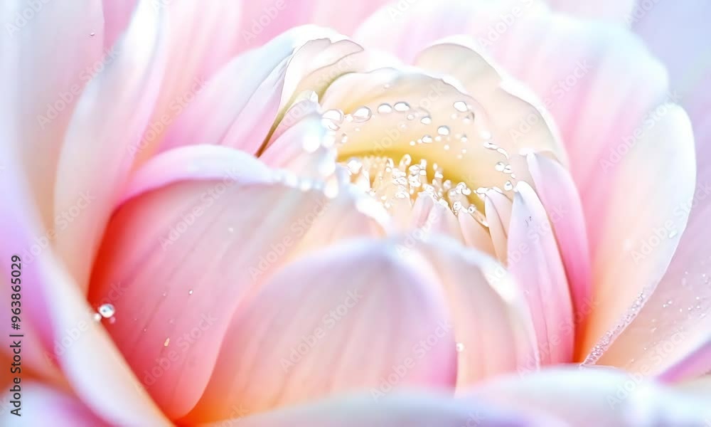 Delicate Pink Lotus Flower with Dew Drops - 4K Video Stock for Serene Nature Scenes. Delicate Pink Lotus Flower with Dew Drops - 4K Video Stock for Serene Nature Scenes.