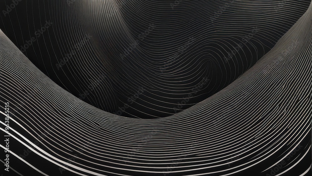 Abstract black and white wavy lines creating a dynamic visual flow. Abstract black and white wavy lines creating a dynamic visual flow.