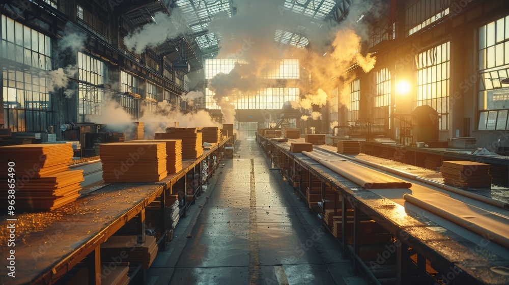 photo of modern paper factory, paper photo of modern paper factory, paper