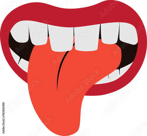Human Open Mouth With Tongue Stick Out