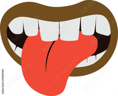 Human Open Mouth With Tongue Stick Out