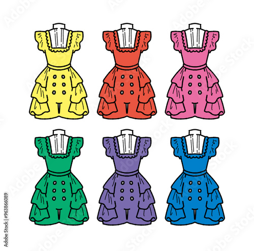 アイドル衣装のイラストセット