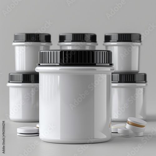 pills container cap plain white mockup ,mockup photography photo