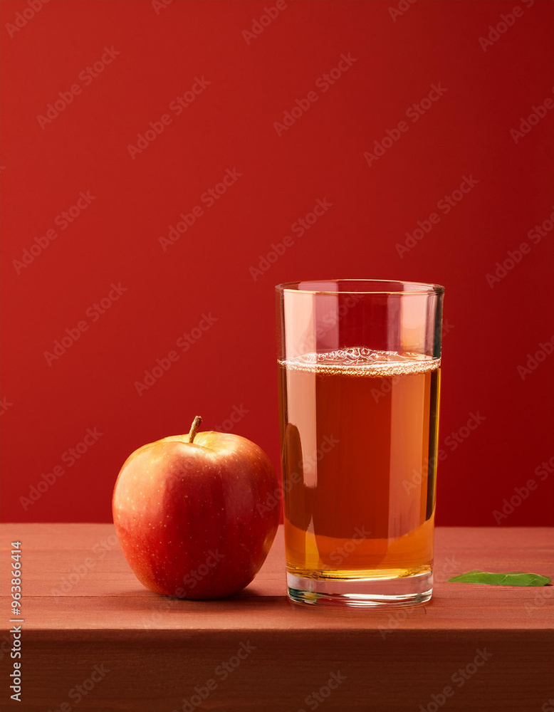 Fresh apple juice with studio concept Fresh apple juice with studio concept