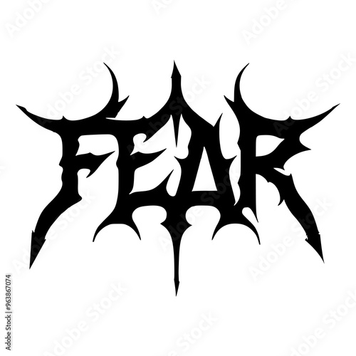 black metal band with the name fear music hobby entertainment logo vector illustration template design