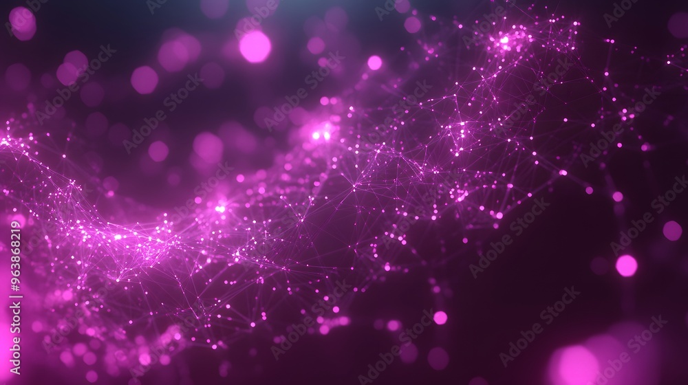 Abstract Purple Network Background with Glowing Lines and Dots Abstract Purple Network Background with Glowing Lines and Dots