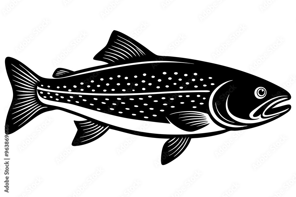 Trout silhouette, Trout fish vector Trout silhouette, Trout fish vector