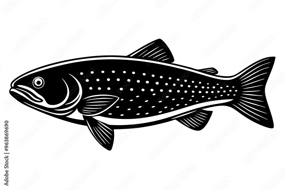 Trout silhouette, Trout fish vector Trout silhouette, Trout fish vector