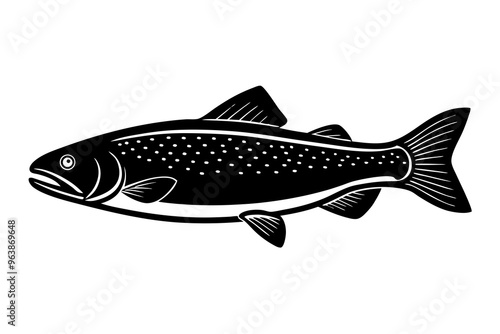 Trout silhouette, Trout fish vector