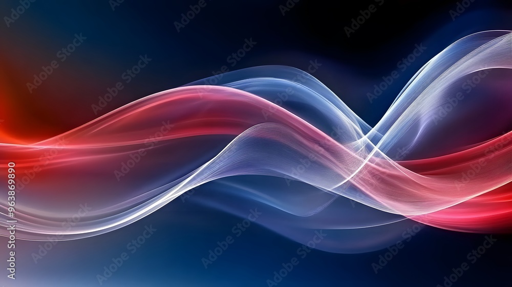 Abstract Blue and Red Wavy Lines on Black Background Abstract Blue and Red Wavy Lines on Black Background