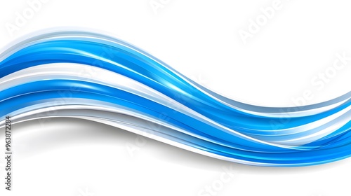 Abstract Blue Wave Background with White Space