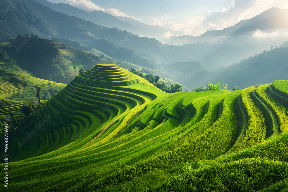 Fototapeta premium How about: Lush green rice terraces on a tropical island?