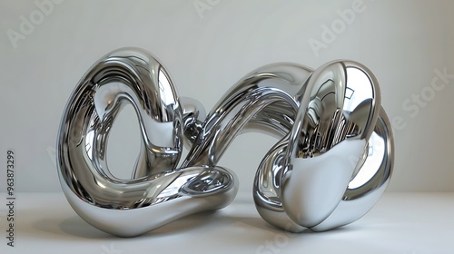 A set of 3D fonts made of liquid mercury flowing and constantly reshaping while retaining their form with a highly reflective mirrorlike surface photo