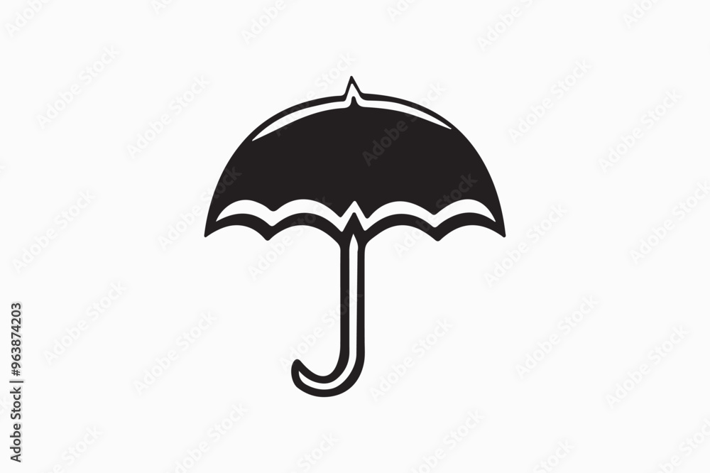 Vector silhouette image adobe illustrator of an umbrella. Vector silhouette image adobe illustrator of an umbrella.